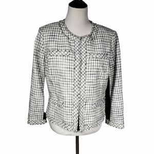 Etcetera size 10 White Black Checkered Blazer Jacket 205671 NWT